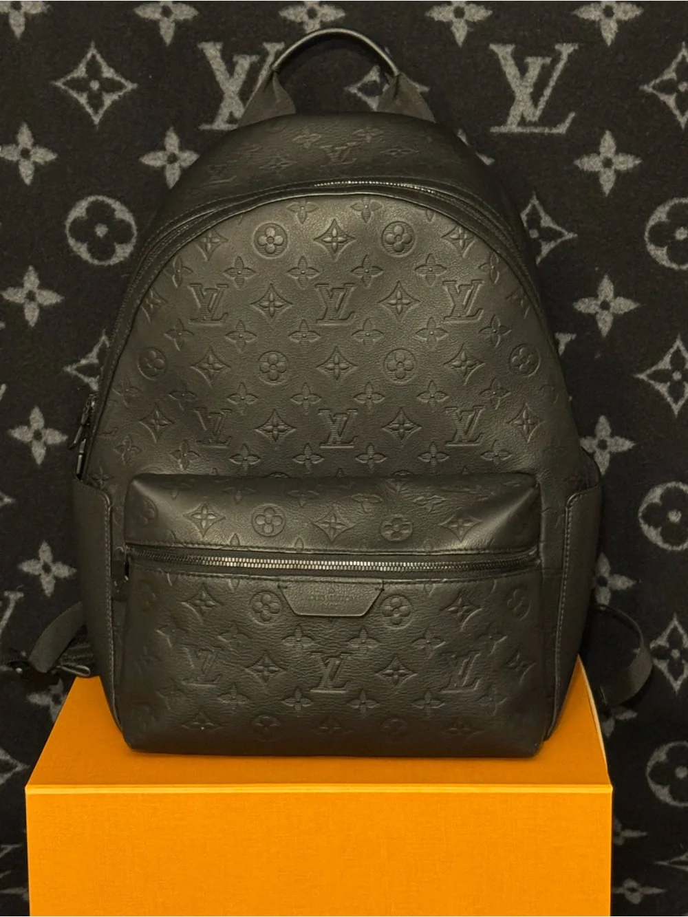 Louis Vuitton Black Monogram Embossed Backpack